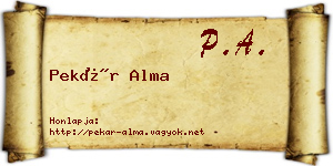 Pekár Alma névjegykártya